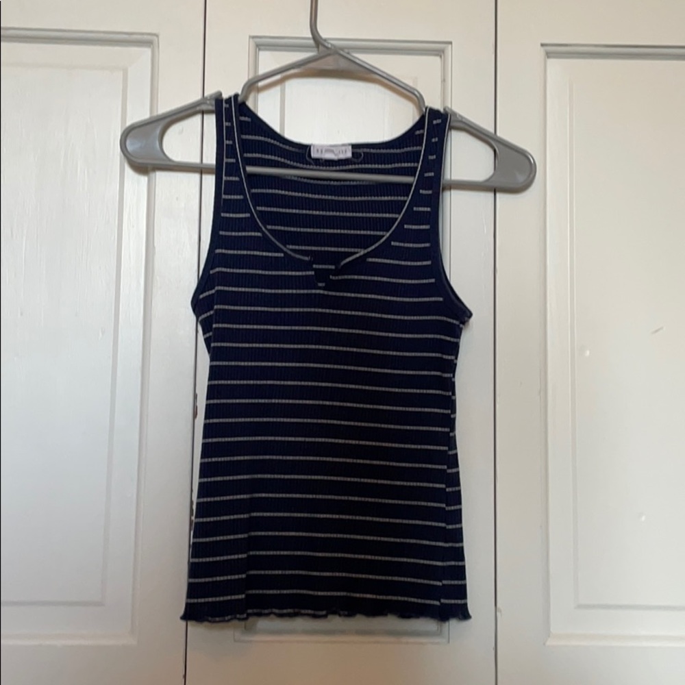 Blue striped tank top